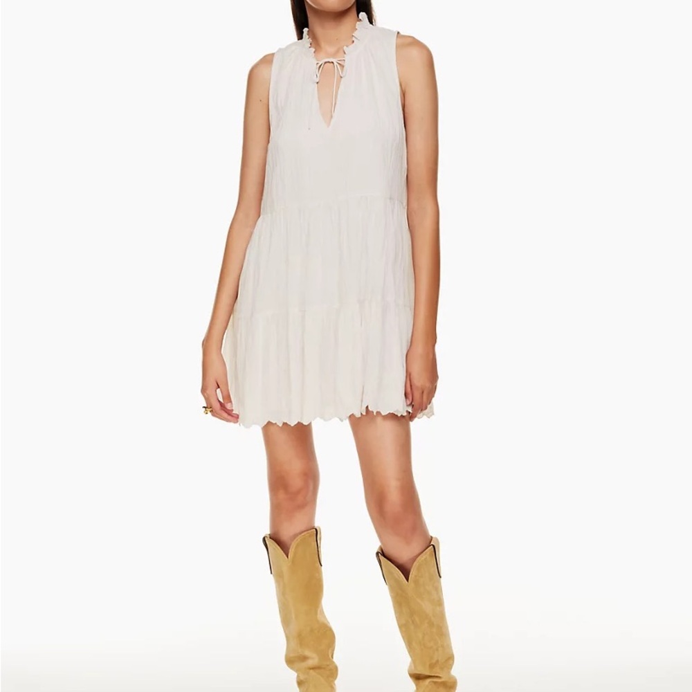 Aritzia Wilfred White Sleeveless Mini Dress | Size S